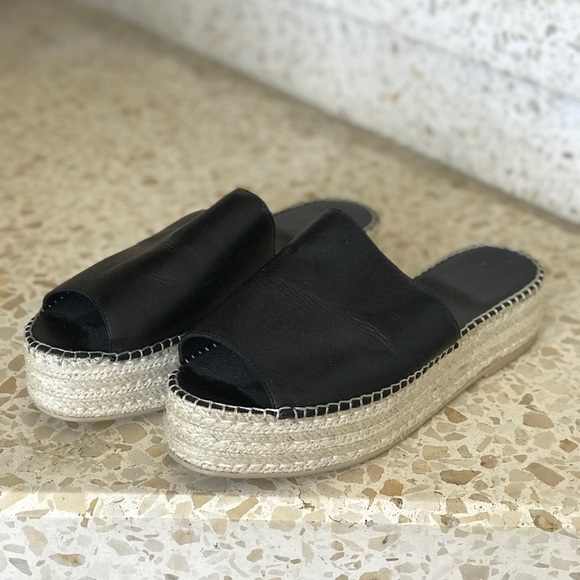 Vagabond Black Leather Platform Celeste Espadrille - Picture 4 of 12